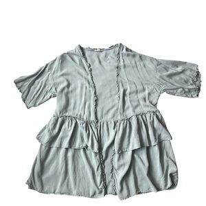 Easel Light Blue Short Sleeve Top